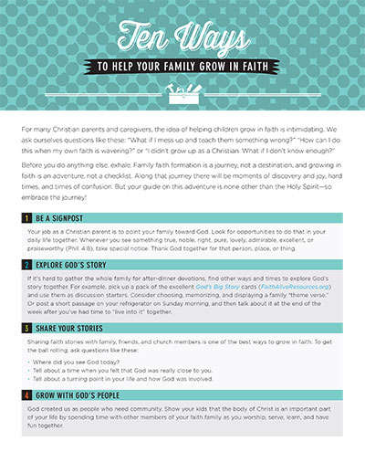 Ten Ways to Help Your Family Grow in Faith