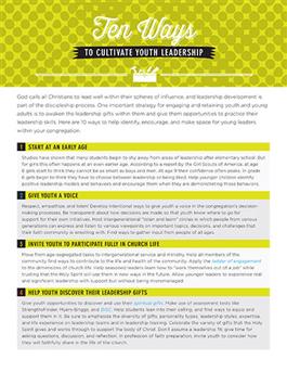 Ten Ways to Cultivate Youth Leadership