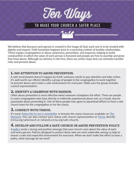 Cover image for Ten Ways to Make Your Church a Safer Place, isbn: 9781620251836