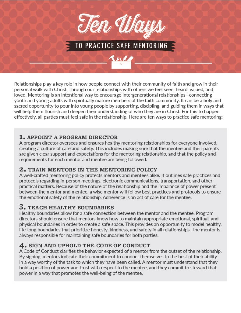 Cover image for Ten Ways to Practice Safe Mentoring, isbn: 9781620258323