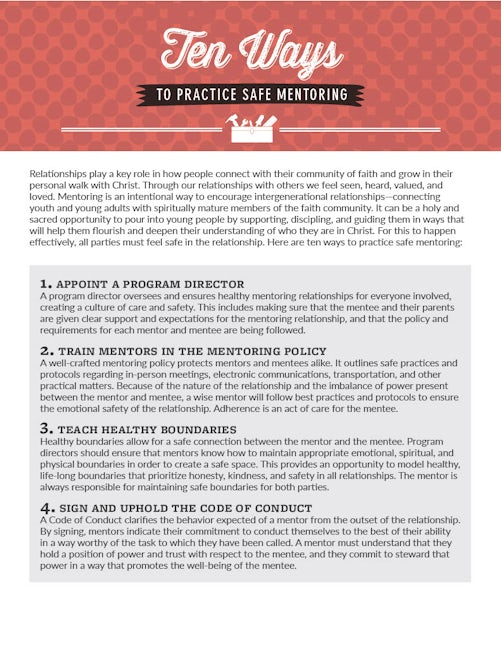 Cover image for Ten Ways to Practice Safe Mentoring, isbn: 9781620258323