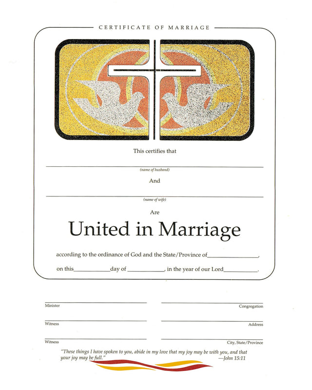 Cover image for Marriage Foil Certificate, isbn: 9781620255384